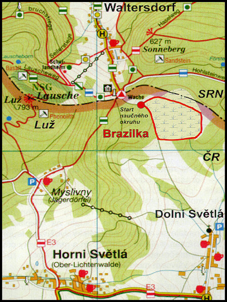 Karte der Umgebung des Hochmoors.